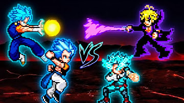 Gogeta OP (all form) & Vegito SSB V3 OP VS Deku OP (all form) & Meliodas TP OP in Jump Force Mugen😱