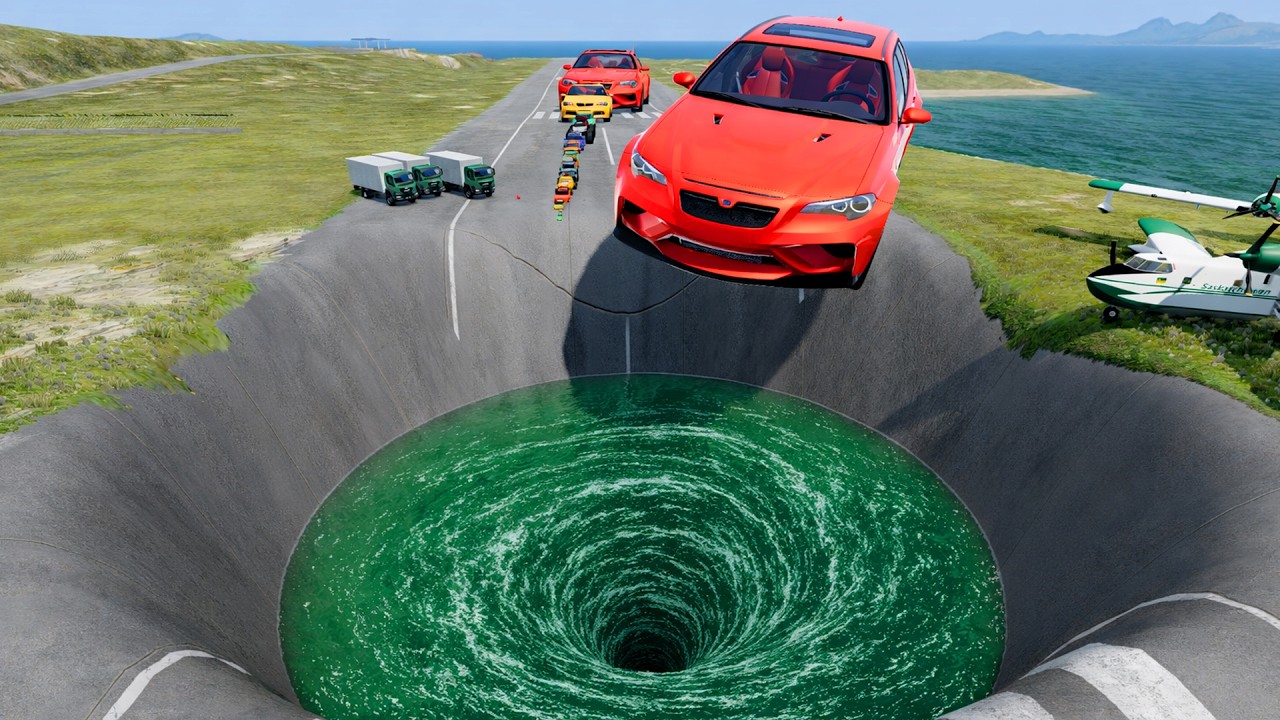 🎁 BIG & SMALL CARS vs GIANT PIT #124 💥 – BeamNG.drive Extreme Crash Challenge | Impala BeamNG