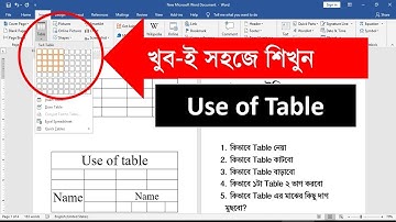 MS word Table in 10 Minutes || MS Word Bangla Tutorial 2019 || Microsoft Office 2016 || MS School