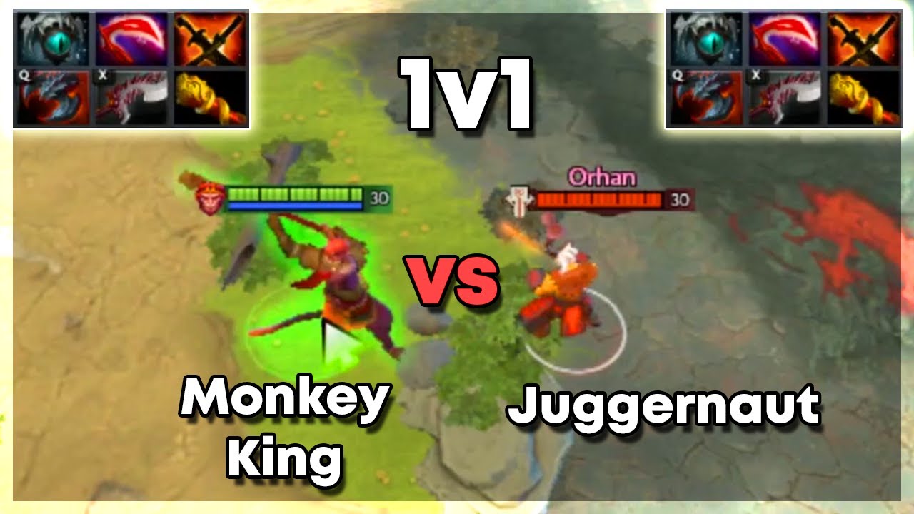 Monkey King vs Juggernaut - Dota 2 1v1 Full Items