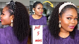 No Clip ins, No Crochet, No Glue, OMG Watch How i Transform . Glueless Headband Wig Ft. ULAHAIR