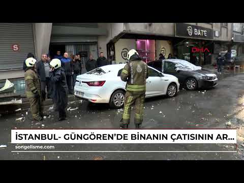 The Moment The Roof Of A Building Collapsed Onto Vehicles In Güngören Istanbul Was Captured On 