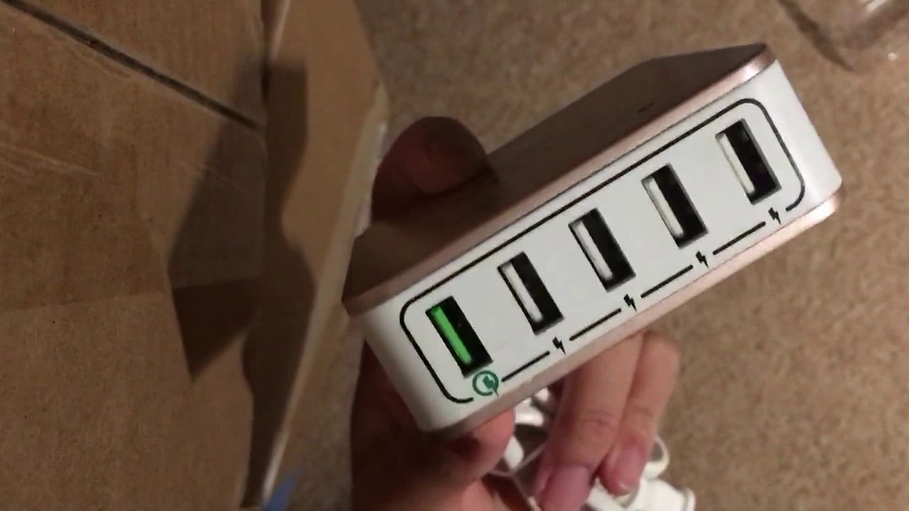 USB 5-Port Charger with Auto Detect Technology - YouTube