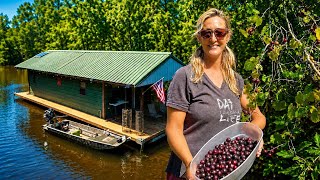Louisiana Houseboat Getaway We Found a TON of Wild Muscadines
