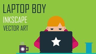 Laptop Boy - Vector Art in Inkscape | MadFireOn |