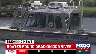 Body of missing boater found in Dog River, authorities say