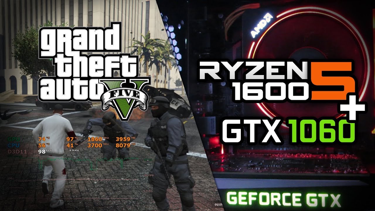 Ryzen 5 1600 + GTX 1060: GTA V ULTRA e MSAA Off | 60 FPS ou Ryzen 5 1600 + GTX 1060: GTA V ULTRA e MSAA Off | 60 FPS ou