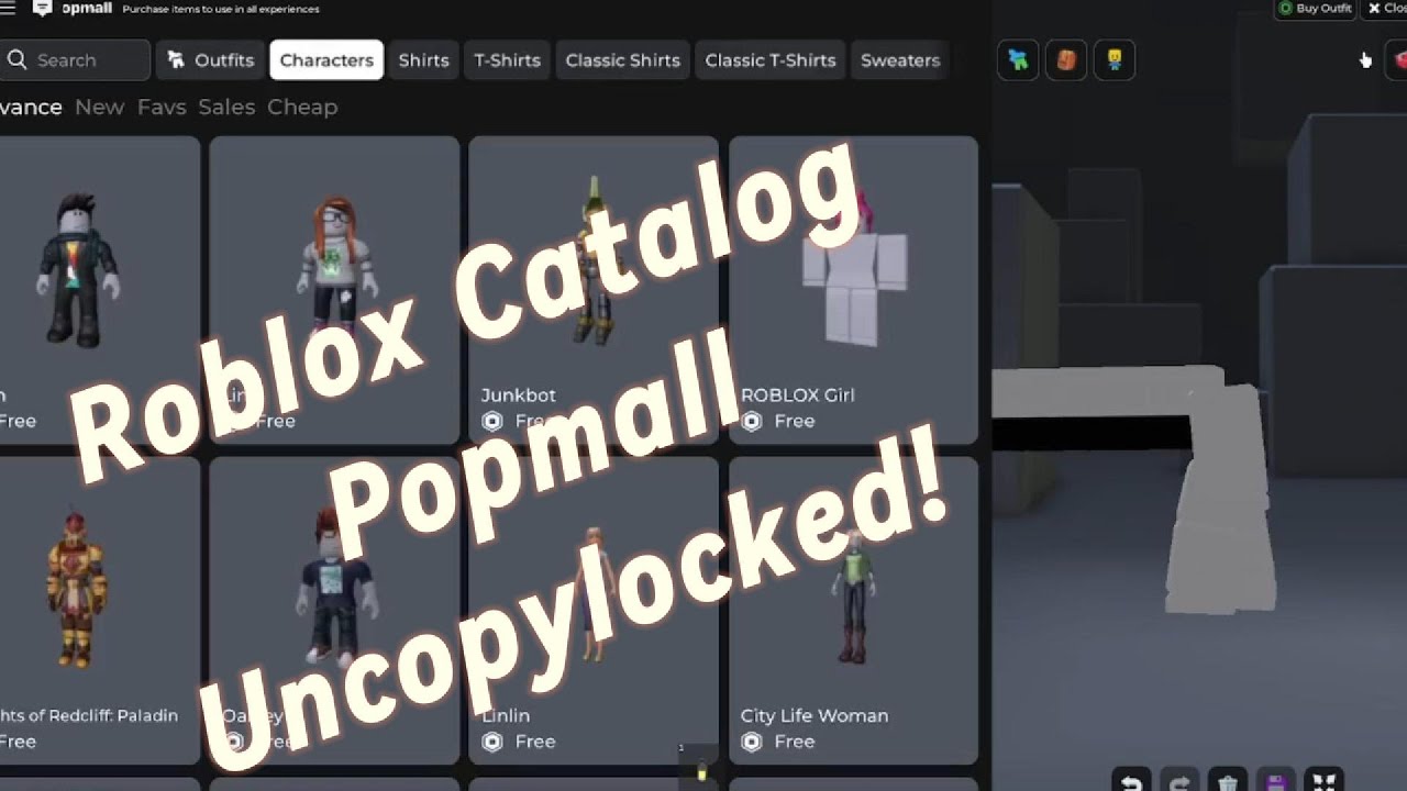 Roblox Popmall Catalog/Avatar Editor Uncopylocked - YouTube