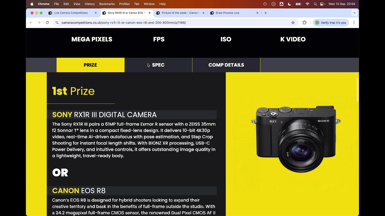 Live winners draw Wednesday 10th Sept