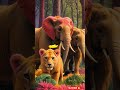 Pink-Eared Elephants &amp; Lion Cub #AIArt #JungleLife #WildAnimals