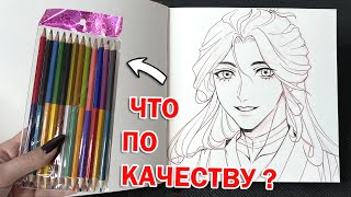 КАРАНДАШИ в ПАКЕТЕ ?! что-то новое....ПРОБУЮ РАСКРАСИТЬ РИСУНОК ТОЛЬКО ЭТИМ !!