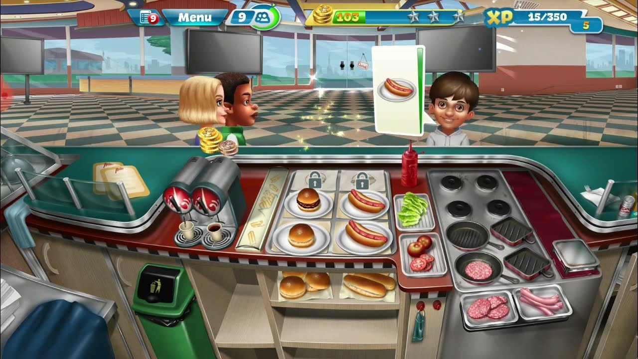 Cooking Fever Game,Fast Food Court- Level (11-15),Restaurent Cooking Game,Android Gameplay video