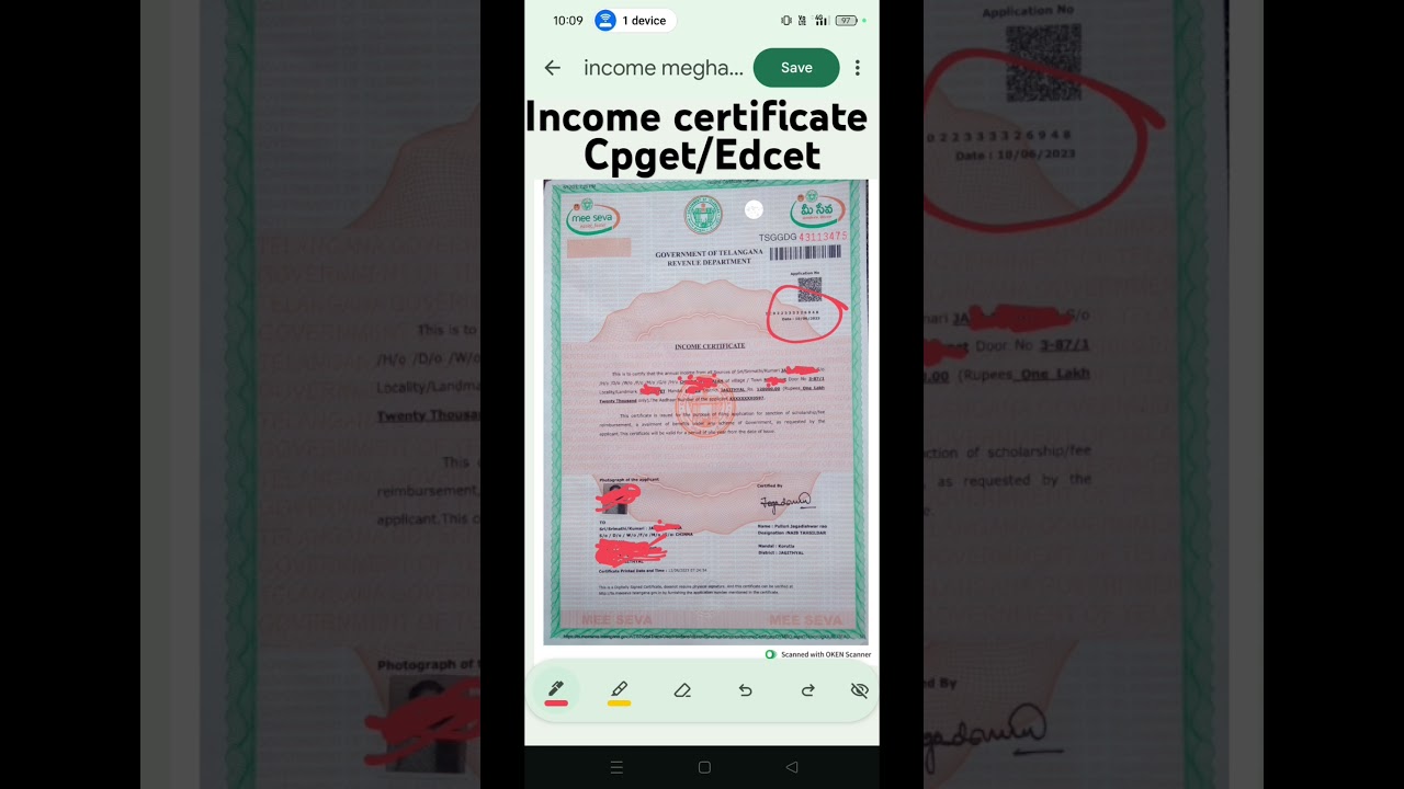 New income certificate