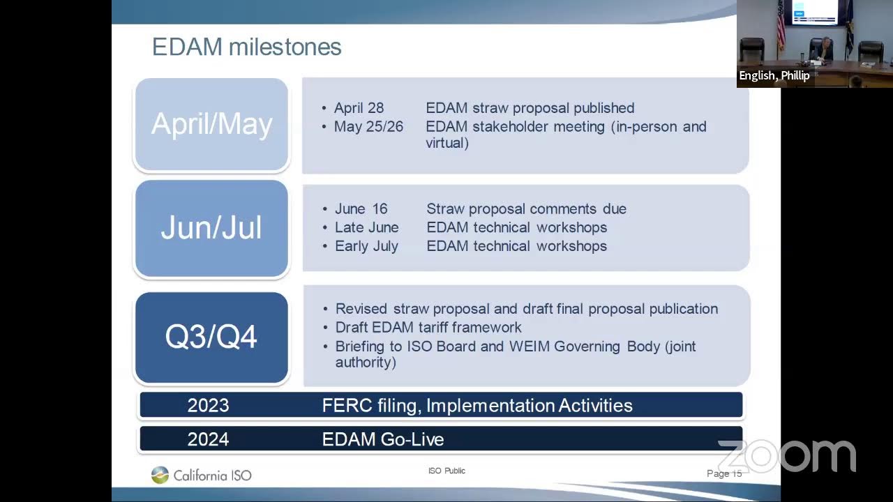 Informational Meeting – California ISO (CAISO) – Extended Day Ahead Market (EDAM).