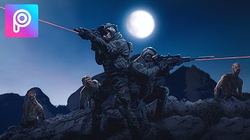 Create ZOMBIE COMBAT ART in PicsArt (HINDI) | Photo Manipulation | Lightroom Editing🔥 | BGMI ART