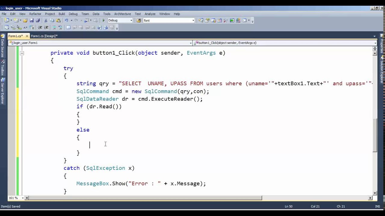 C#.NET Windows Application-Connect Database And Login Form Part-3 Tamil