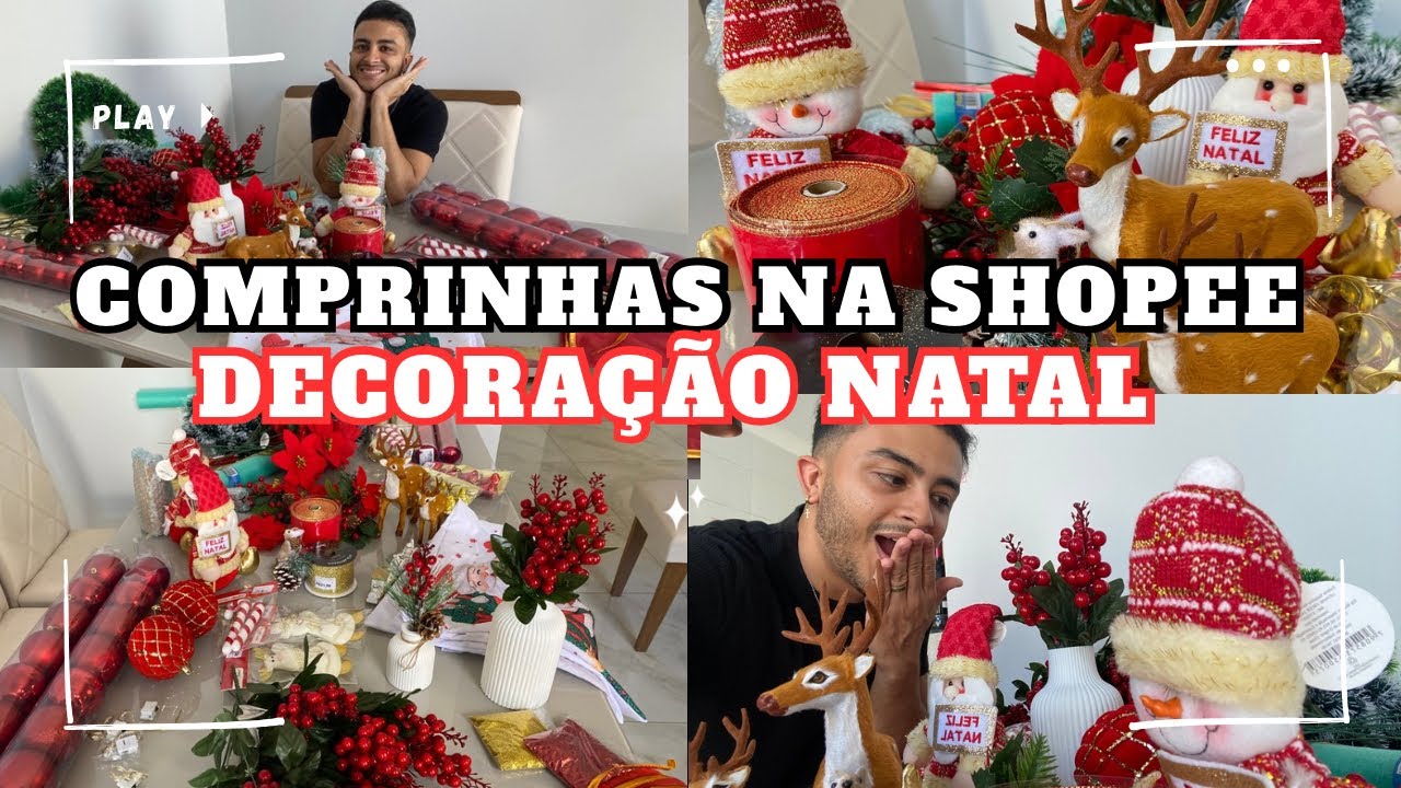 COMPRINHAS NA SHOPEE DE NATAL 🎄| ABRINDO ACHADINHOS! DECORAÇÃO GASTANDO POUCO❤️
