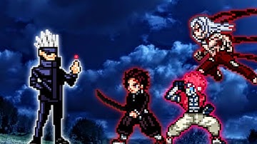 Gojo Six Eyes OP VS Tanjiro S3 OP, Demon King Muzan V2 OP & Akaza V3 OP in Jump Force Mugen