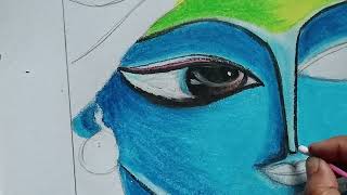 Krishna Drawing || Oil Pastel || #drawing #video #pasteldrawing #krishna