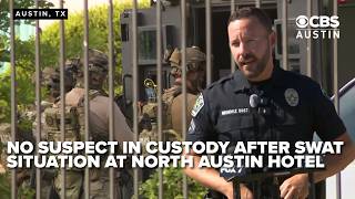 FULL PRESS CONFERENCE: No suspect in custody after SWAT situation at north Austin Super 8 hotel