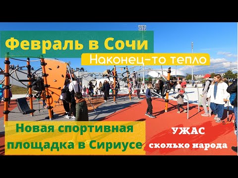 Февраль в Сочи. Наконец-то тепло. Сочи сегодня. Новая спортивная площадка в Сириусе.