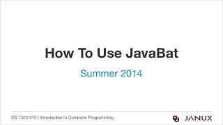 Introduction to Computer Programming - Methods - Javabat
