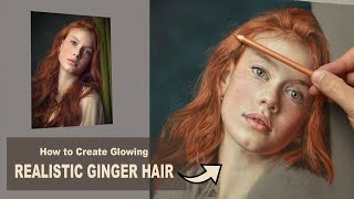 Pastel Portrait Tutorial ~ How to draw Realistic Ginger Hair using Pastel Pencils.