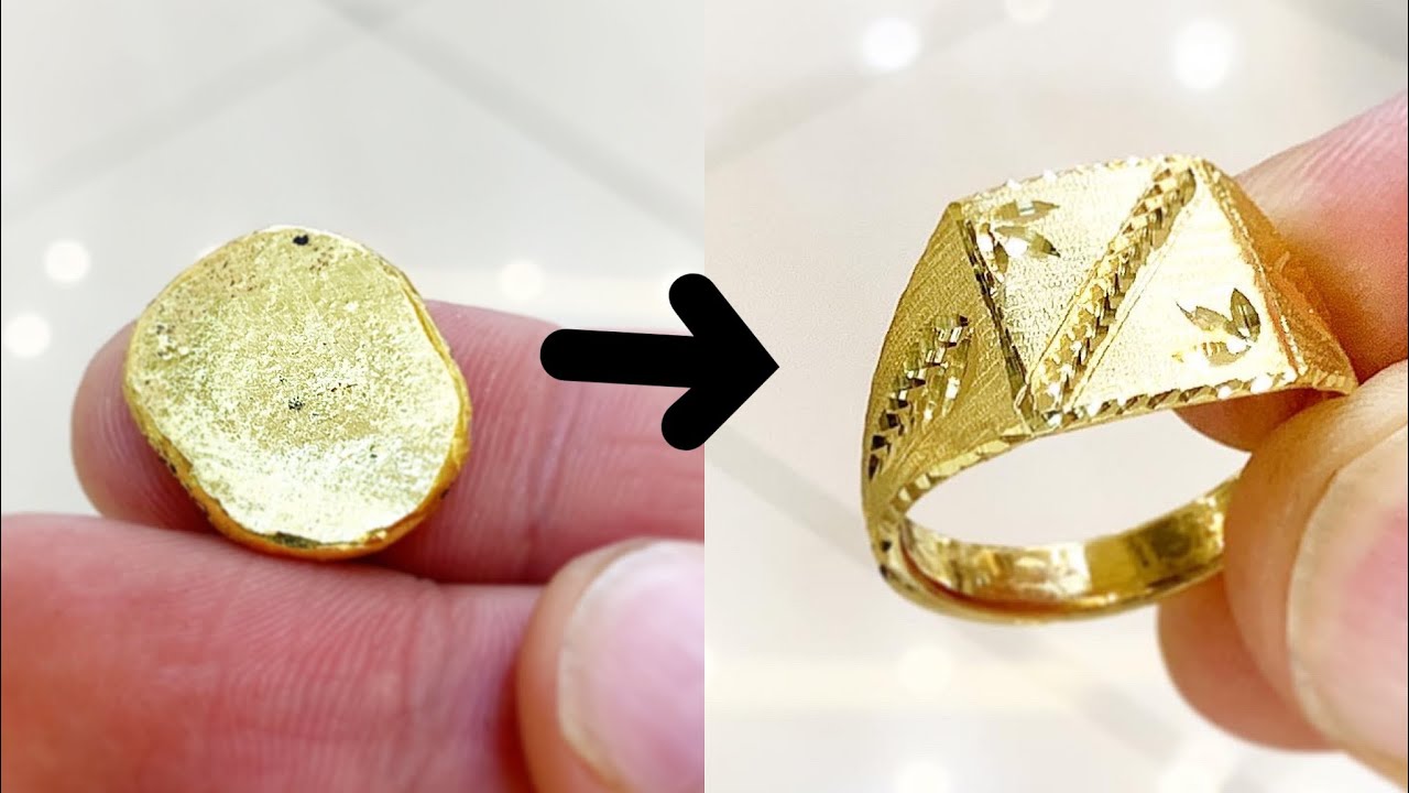 Making a 24k Pure Gold Signet Ring! Men's Signet Ring | Jewelry Making |  How it's made | 4K Video - YouTube