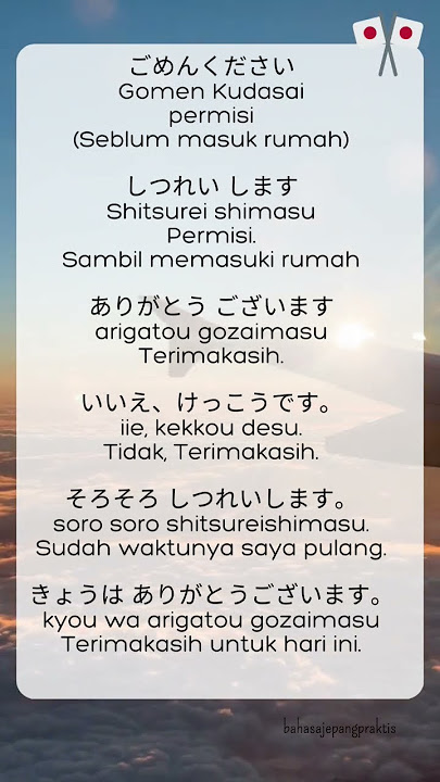 kosakata bahasa jepang sehari hari