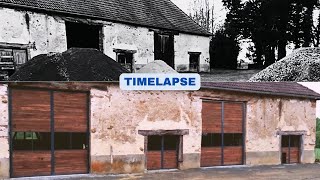 Restoration and transformation of a barn into a mechanical workshop.