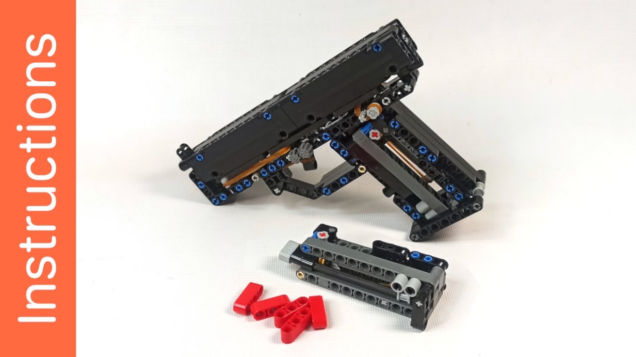 Lego Gun, Pistol, Glock that shoots. INSTRUCTIONS 