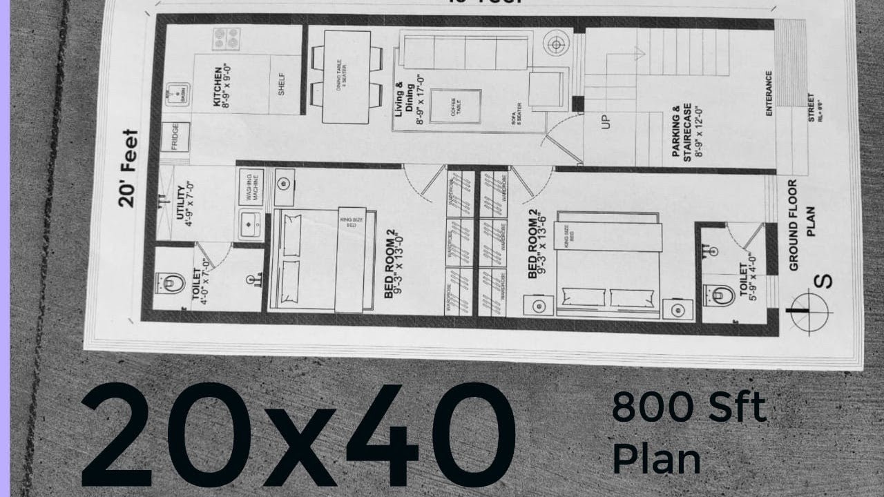 20*40 Ghar Ka Naksha | 20x40 House Plan | 20 x 40 Building Plan | 800 ...