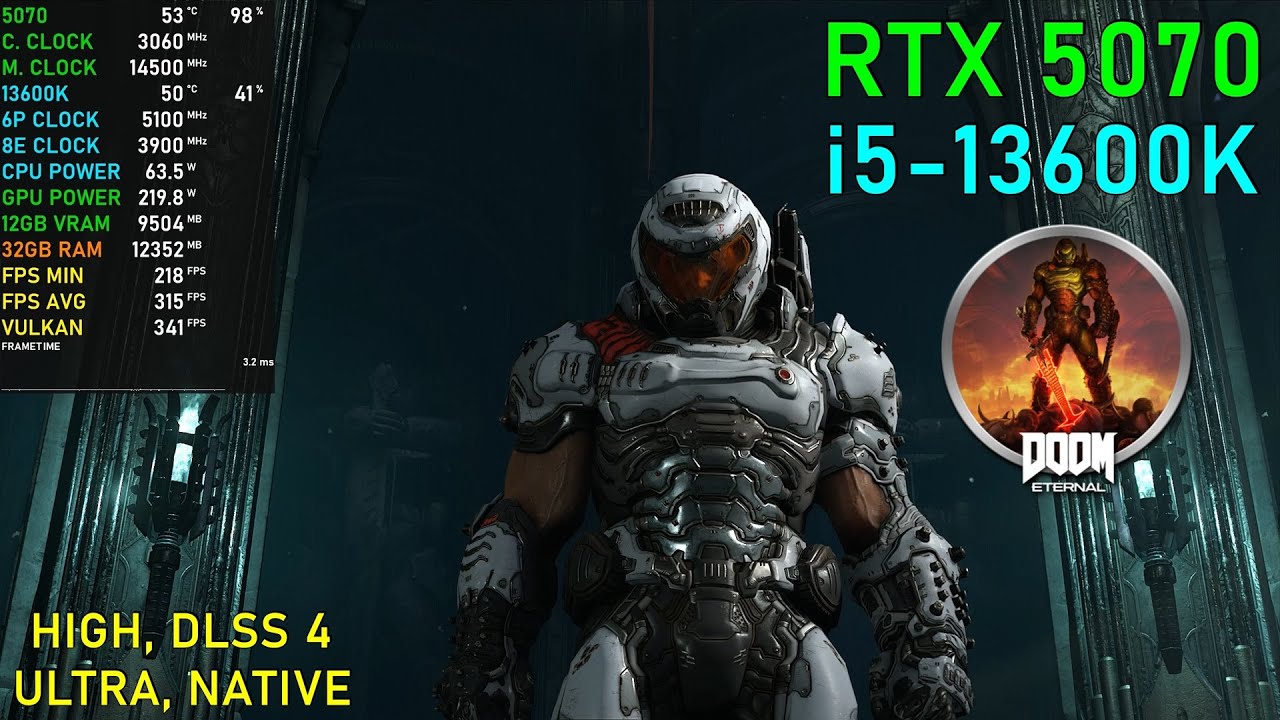 Doom Eternal: RTX 5070 OC [Ultra, Native] 1440P