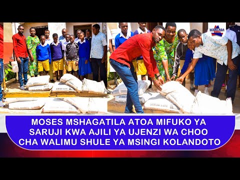 MOSES MSHAGATILA ATOA MIFUKO YA SARUJI KWA AJILI YA UJENZI WA CHOO SHULE YA MSINGI KOLANDOTO