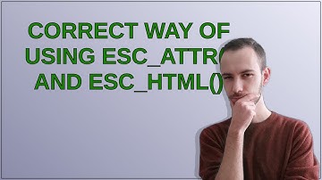 Wordpress: Correct way of using esc_attr() and esc_html()