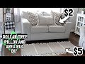 DOLLAR TREE WOVEN TASSLE AREA RUG AND THROW PILLOW DIY