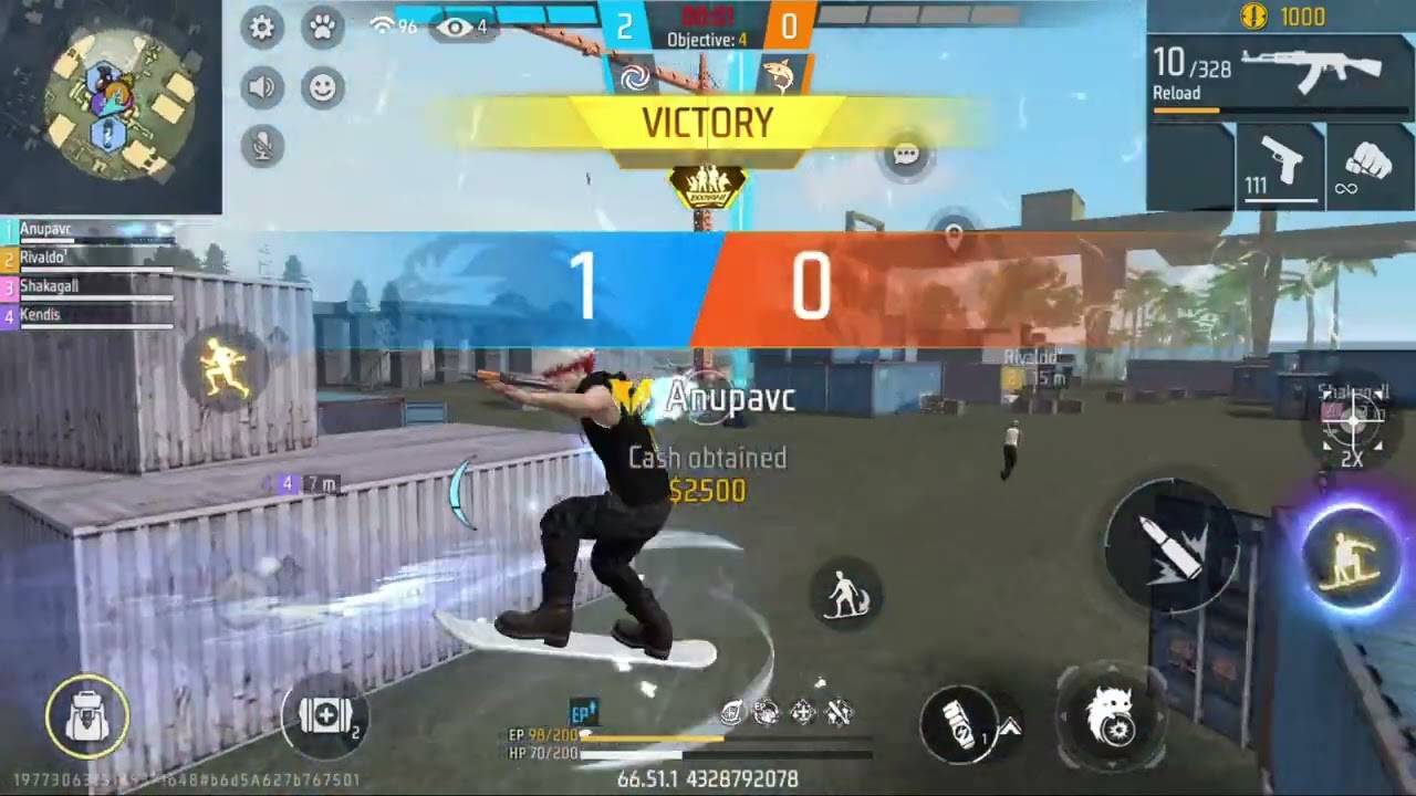free fire advance server  superboard 360 jump trick in cs
