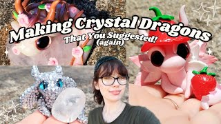 Making Crystal Dragons That You Suggested! (Again) | Polymer Clay Buisness | Studio Vlog