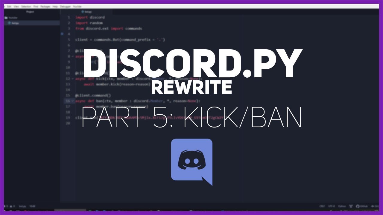 Python Making A Discord Bot Part 5 Kick Ban Youtube