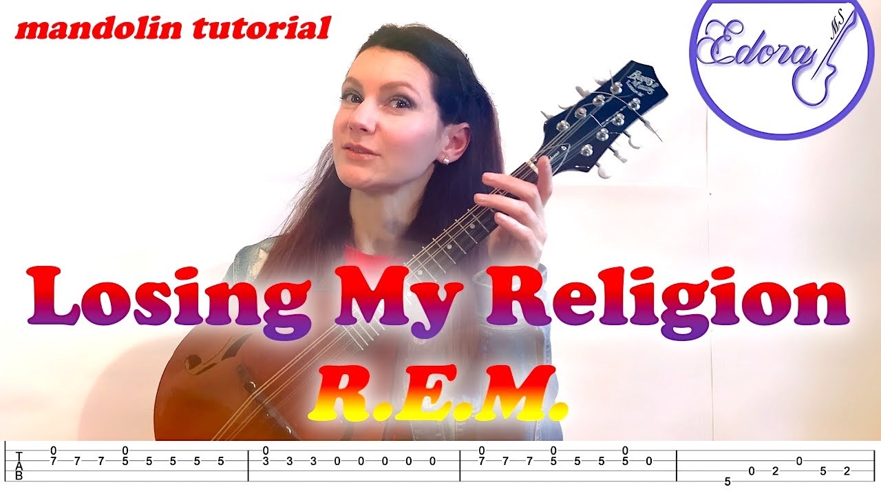 LOSING MY RELIGION Mandolin Tutorial with on-screen Tabs - R.E.M.