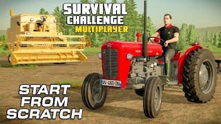 STARTING FROM SCRATCH | Survival Challenge Multiplayer | FS22  Episode 1