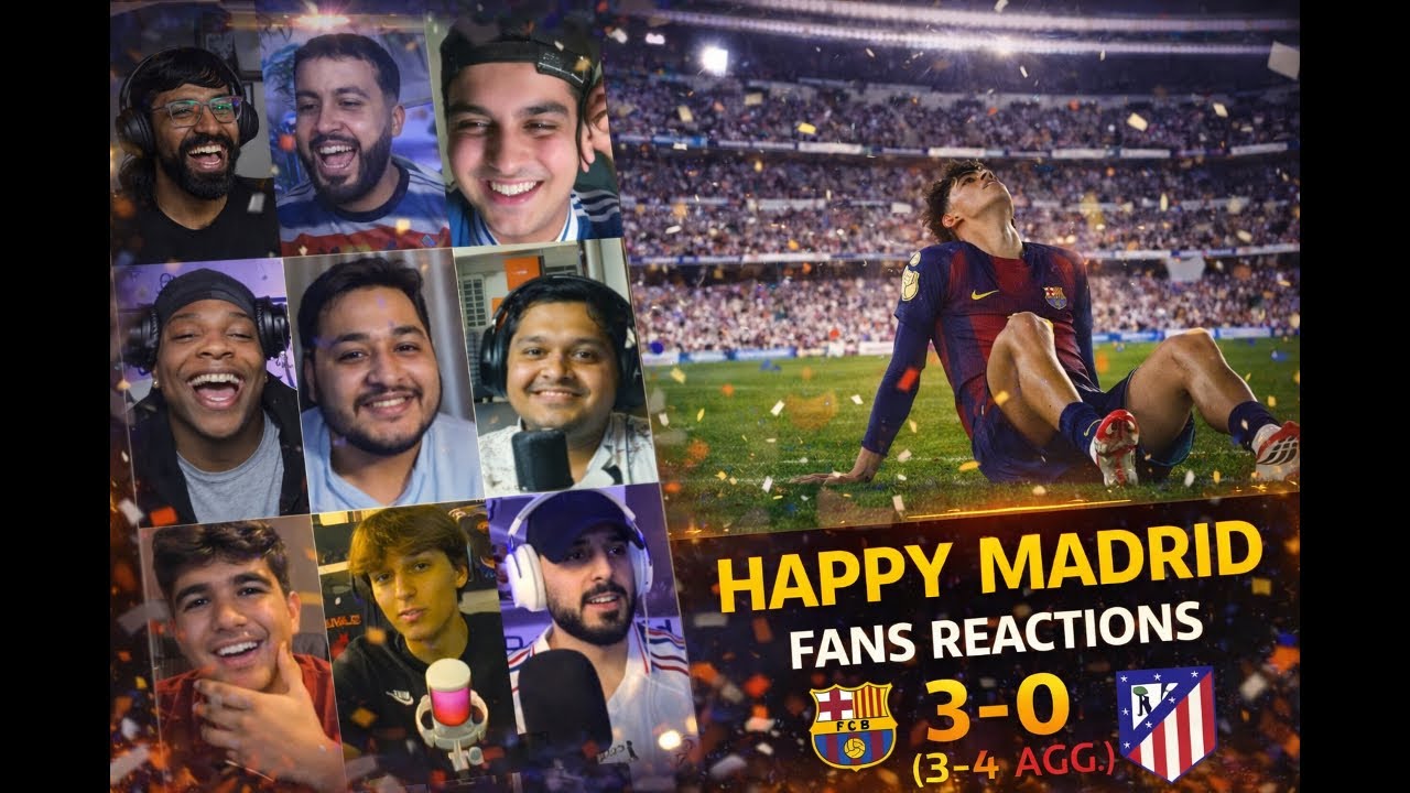 Happy Madrid Fans Reactions to BARCELONA 3-0 (3-4 Agg.) ATLETICO MADRID | Copa Del Rey Semi Final