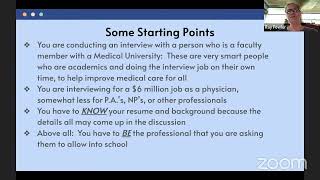 Virtual Shadowing Session 100 - "Mock Medical School Interviews" screenshot 1