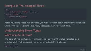 Understanding the Difference Between throw Error(error) and throw error in JavaScript