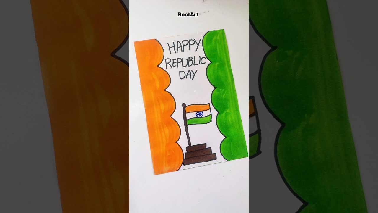 Indian Flag Drawing🇮🇳Happy Republic Day 