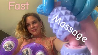 [ASMR] Fast & Aggressive Neck And Shoulder Massage With Gloves, Oil And Rollers