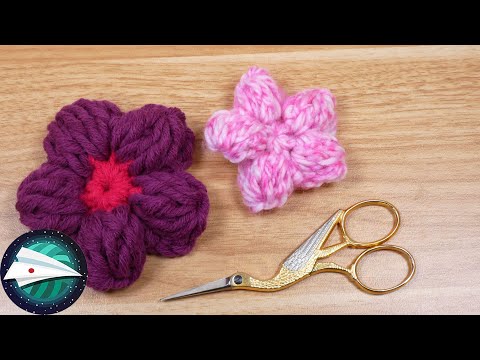 かぎ針編み｜毛糸の残りで作る春の花｜パフステッチの花｜デコレーションのアイデア