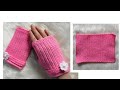 كروشيه جوانتي بقطعه واحده باسهل طريقه  crochet fingerless gloves