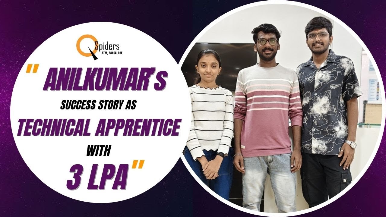 M Anil Kumar Placed as Technical Apprentice | 3 LPA Package | Qspiders BTM Placement Success | 2024