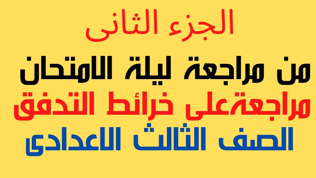 مراجعة ليلة الامتحان الجزء الثانى \ الصف الثالث الاعدادى \اهم خرائط التدفق بالمنهج